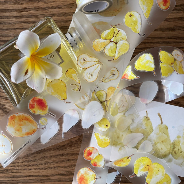 3.5cm*100cm Big pear Die Cutting Washi/PET/Fog PET Tape