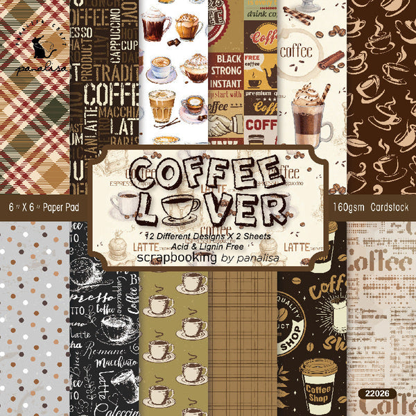 24PCS Coffee Lover background paper