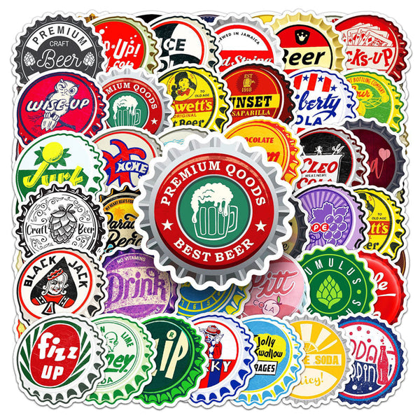50PCS Bottle cap Sticker