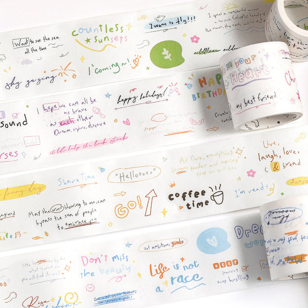 Handwriting doodle series Die Cutting Washi Tape