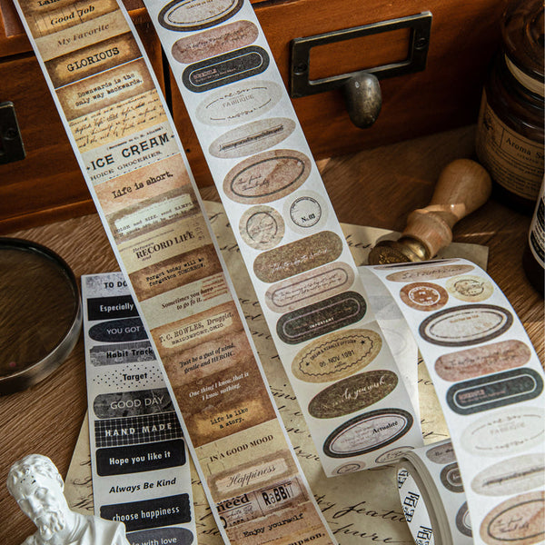 Time Monologue Series Die Cutting White Kraft Paper Tape