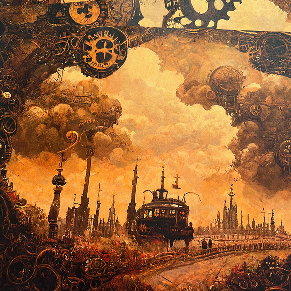 10PCS Vintage steampunk city background paper