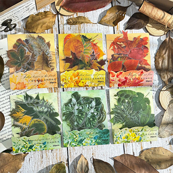 30PCS Fallen Leaves Herald Autumn Series sticker