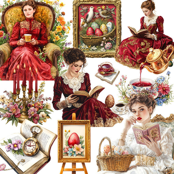 20PCS Retro afternoon tea sticker