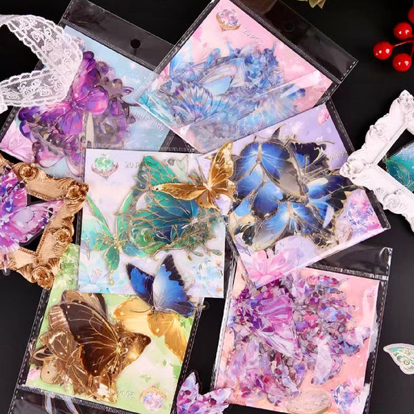 20PCS The Blue Dance Butterfly series sticker