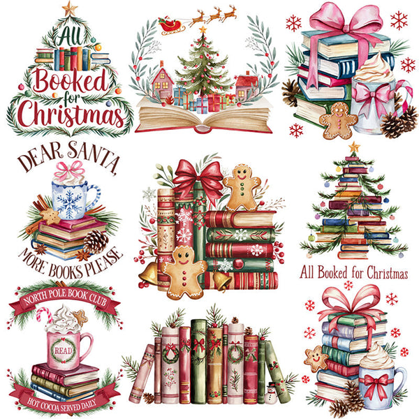 12PCS Christmas books sticker