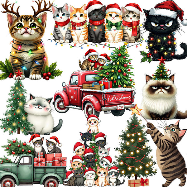 20PCS Christmas Cat sticker