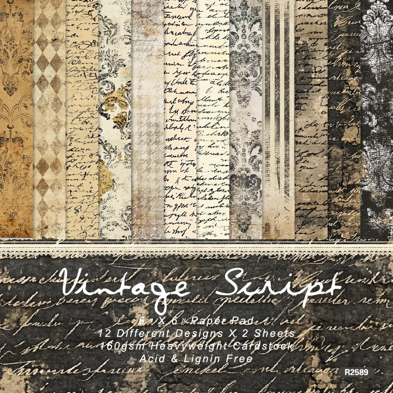 24PCS Vintage Script background paper – Journaldream