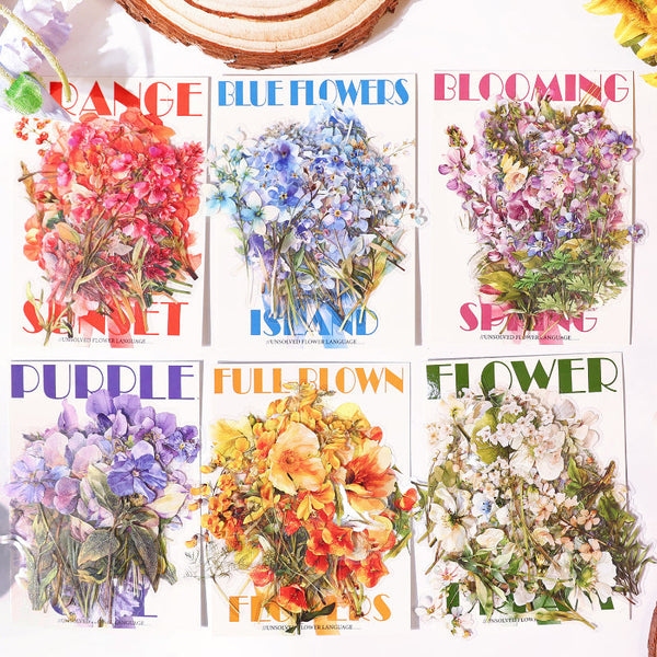 30PCS Unsolved flower language series sticker