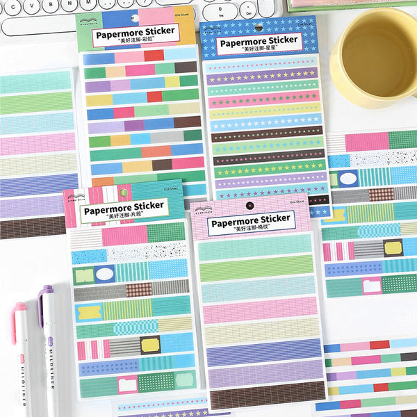 1PCS Beautiful Footnotes Series sticker